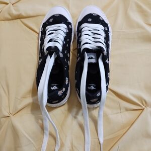Black Floral Sneakers